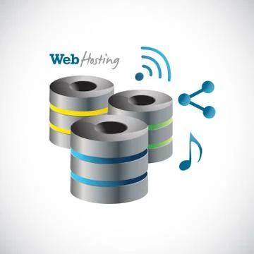 Servers web hosting and icons Stockillustratie