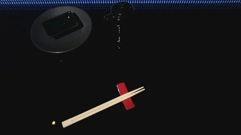 Serves fried sushi roll. 스톡 동영상 87233282