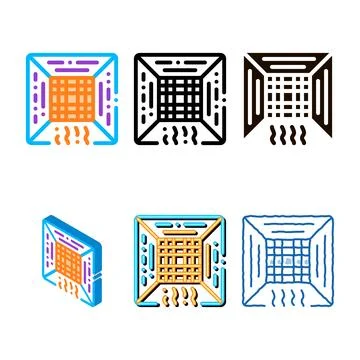 Service air conditioner diversity vector thin line icon Stock Illustration