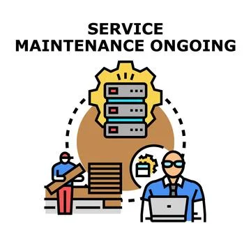 Service and maintenance ongoing concept illustration Stock Illustration