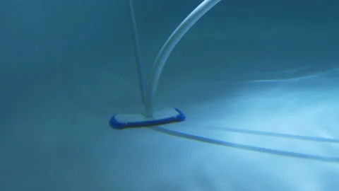 Service and maintenance of the pool.Cleaning the pool Stock Footage 104472423