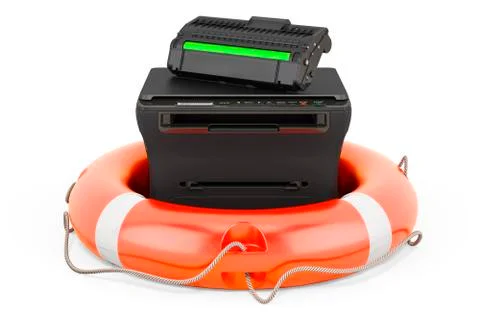 Service and repair of multifunction printer MFP, 3D rendering Stock Illustration
