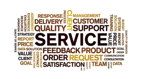 Service animated word cloud,animation text tag kinetic typography seamless loop Stock-Footage 307570985