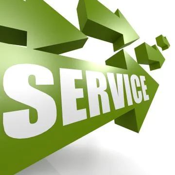 Service arrow in green Stock Illustration