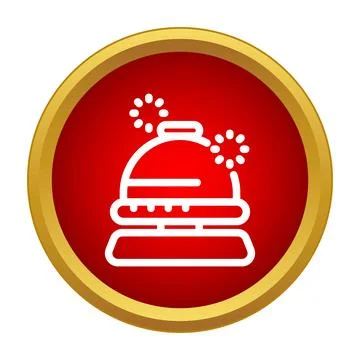 Service bell button calling for hotel assistance Stock Illustration