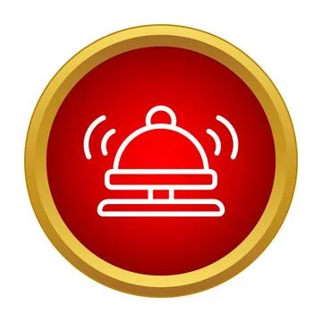 Service bell ringing icon on red button design Stock Illustration