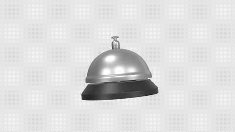 Service Bell Rotating on a Transparent Background. Seamless Loop. 4K Stock Footage 307756145