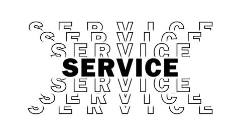 SERVICE - black lettering with repeating effect on white background Illustrazione stock