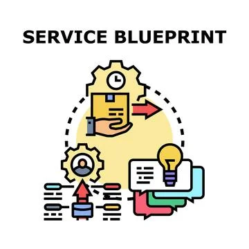 Service blueprint mapping process optimization and customer experience Illustration
