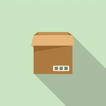 Service box icon flat vector. Carton delivery Illustrazione stock