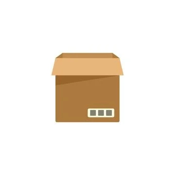 Service box icon flat vector. Carton delivery Stock Illustration
