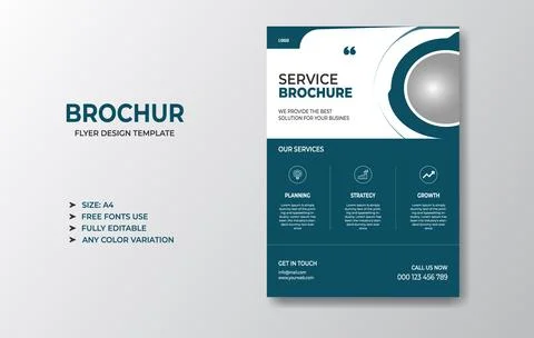 Service Brochure Flyer Template Stock-Illustration