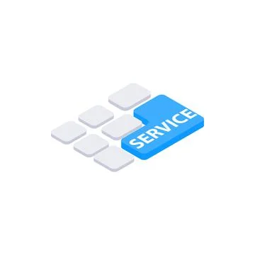 Service button on keyboard icon Illustrazione stock