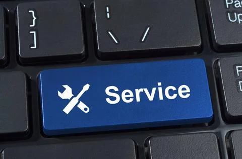 Service button with tools icon. Service button with tools icon. Concept of... Stock Photos
