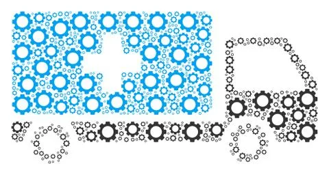 Service Car Composition of Cogs Stock Illustration
