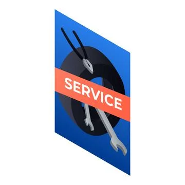 Service car panel icon, isometric style Stock Illustration