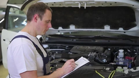 Service of the car in the technical center. Stock-Footage 147974486