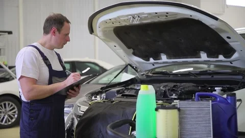 Service of the car in the technical center. Stock Footage 147974925
