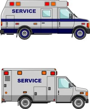 Service car on a white background in a flat style Stock Illustration