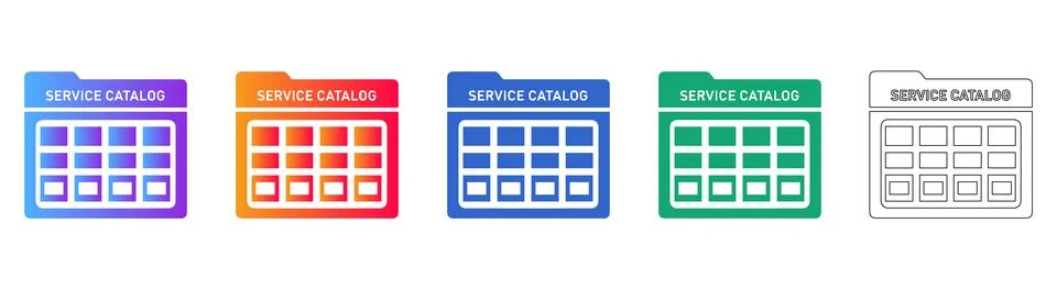 Service Catalog Folder Collection Stock Illustration