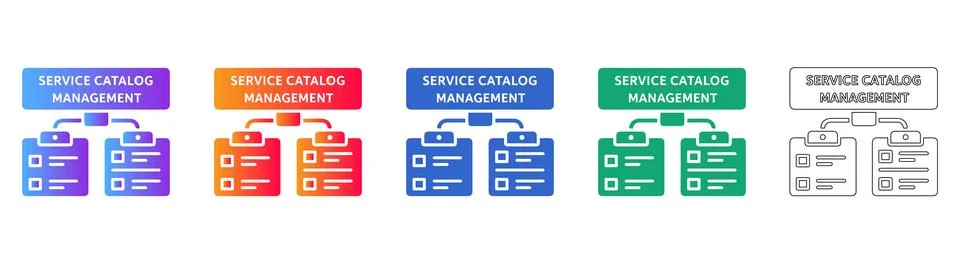 Service Catalog Management Task Hierarchy Icons Stockillustratie