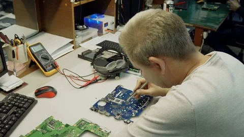 Service center. Electronics repair shops. Stock Footage 82809750