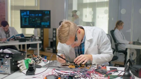 Service center engineer repairing computer Stock Footage 97623783