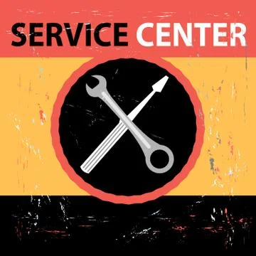 Service Center Retro Stock Illustration