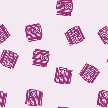 Service chat bot glyph seamless pattern Illustrazione stock