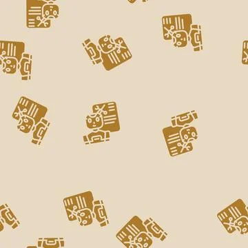 Service chat bot glyph vector seamless pattern Stock Illustration