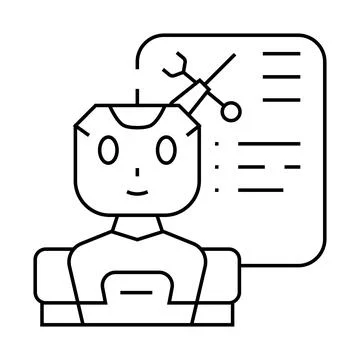 Service chat bot line icon vector illustration Stock Illustration