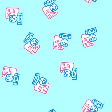 Service chat bot vector seamless pattern イラスト素材