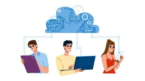 Service cloud computing vector Stock Illustration