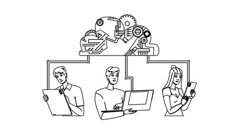 Service cloud computing vector Illustrazione stock