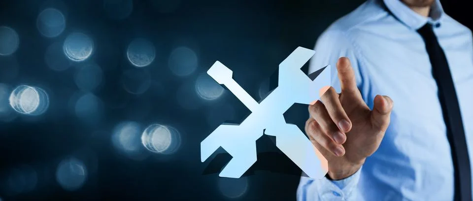 Service computer software maintenance and repair Stock Photos