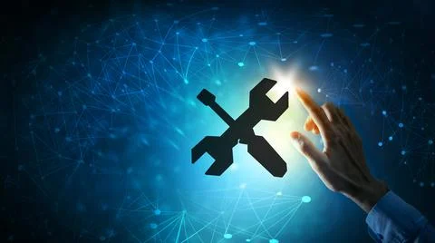 Service computer software maintenance and repair Foto stock