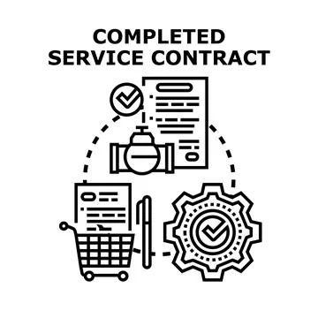 Service contract completion process vector illustration concept イラスト素材
