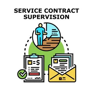 Service contract supervision managing project quality Illustrazione stock