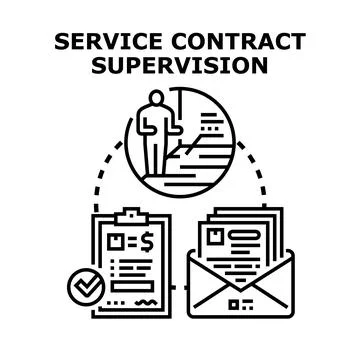 Service contract supervision managing project quality Stock Illustration