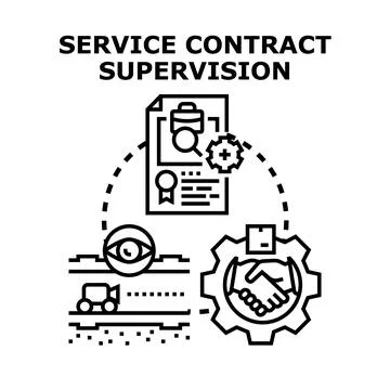 Service contract supervision workflow and business process control Stock Illustration