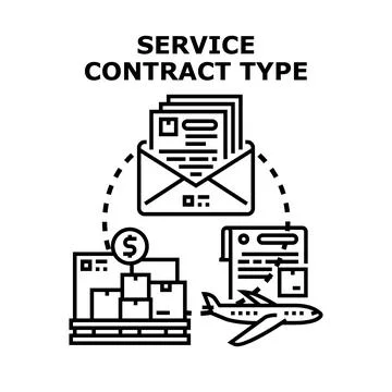 Service contract types planning logistic operations Stock Illustration