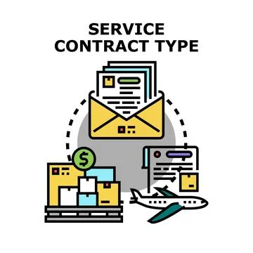 Service contract types planning logistic operations Illustrazione stock
