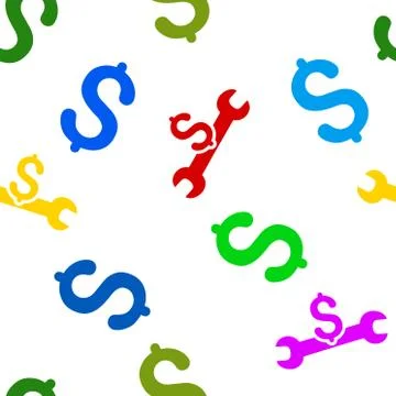 Service Cost Flat Vector Seamless Pattern Stockillustratie