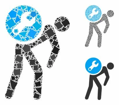 Service courier Composition Icon of Bumpy Items Stock Illustration