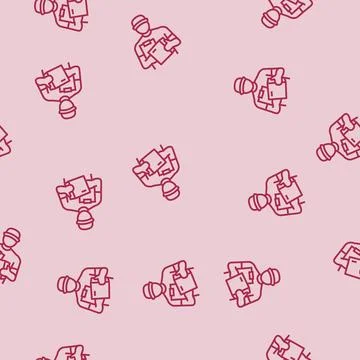 Service courier line seamless pattern Stock Illustration