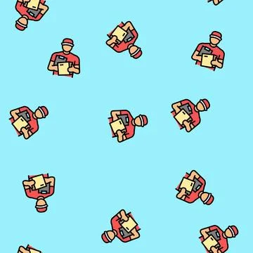 Service courier vector seamless pattern 스톡 일러스트