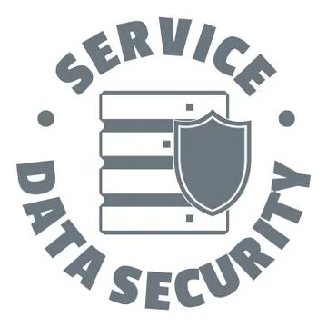 Service data security logo, simple style Stock Illustration