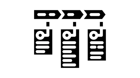 Service delivery business process glyph icon animation Stock Footage 326740231