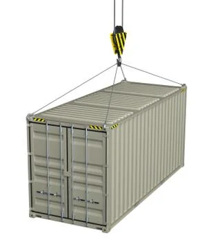 Service delivery - cargo container hoisted by hook Stock Illustration