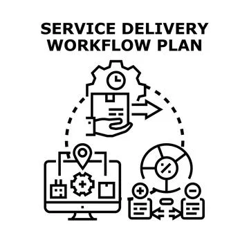 Service delivery workflow planning and process management イラスト素材